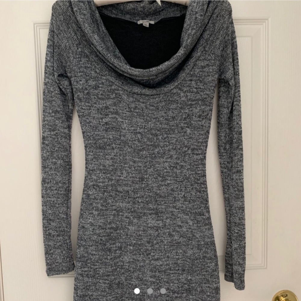 Ecote marbled grey knit mini-dress